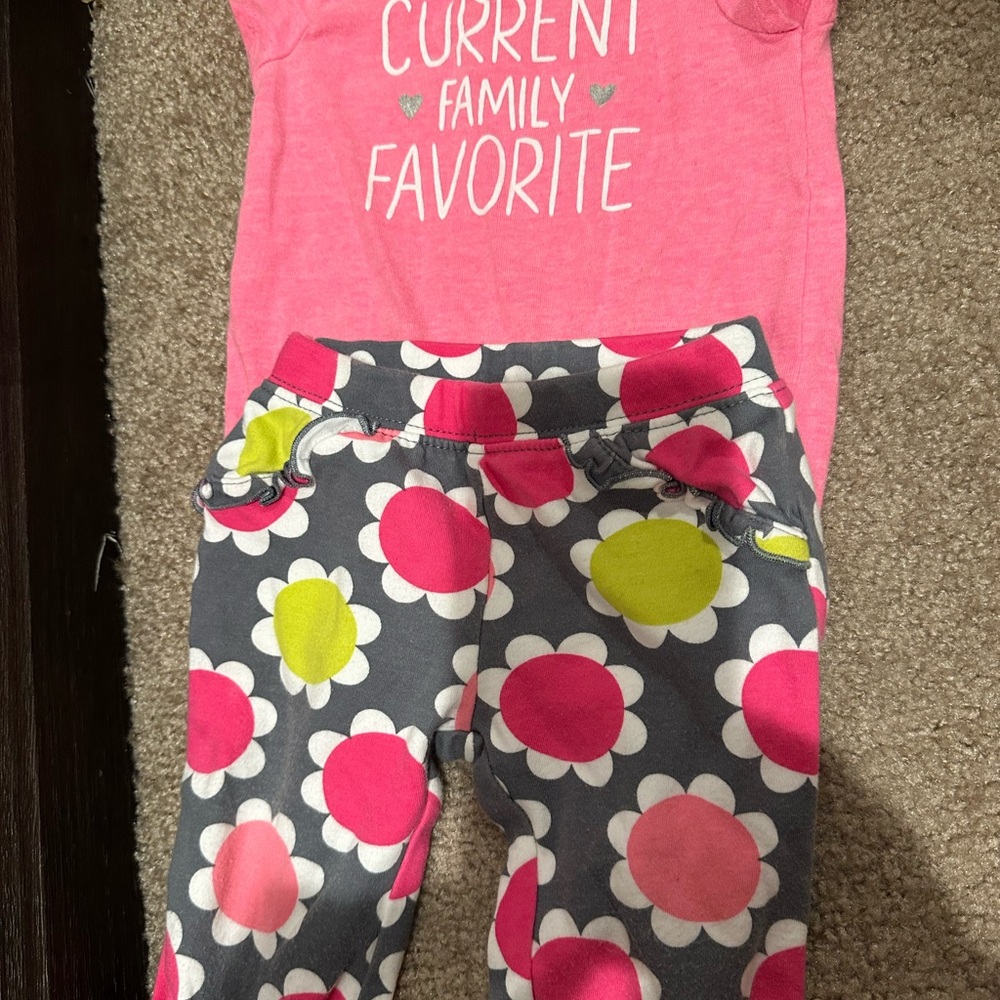 Cute baby girl outfit 6 months pants and shirt